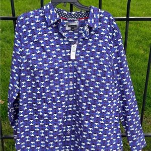 Talbots Blue Patterned Women's Shirt